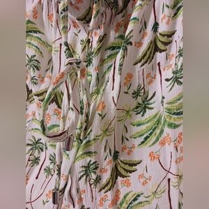 NEW OLD NAVY WOMEN'S WIDE LEG PALM TREE PANTS W/SLITS SIZE LARGE 🌴